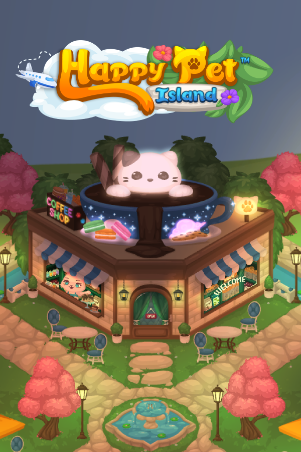 La cafetería y el mundo de Happy Pet Island